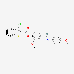 2-Methoxy-4-[(E)-[(4-methoxyphenyl)imino]methyl]phenyl 3-chloro-1-benzothiophene-2-carboxylate