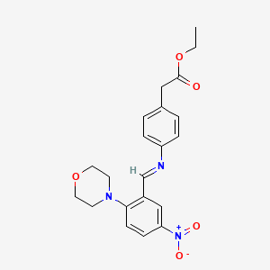 ethyl [4-({(E)-[2-(morpholin-4-yl)-5-nitrophenyl]methylidene}amino)phenyl]acetate