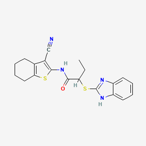 2-(1H-benzimidazol-2-ylsulfanyl)-N-(3-cyano-4,5,6,7-tetrahydro-1-benzothiophen-2-yl)butanamide