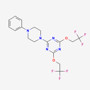 2-(4-Phenylpiperazin-1-yl)-4,6-bis(2,2,2-trifluoroethoxy)-1,3,5-triazine