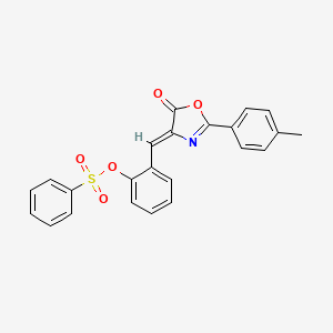 2-{(Z)-[2-(4-methylphenyl)-5-oxo-1,3-oxazol-4(5H)-ylidene]methyl}phenyl benzenesulfonate