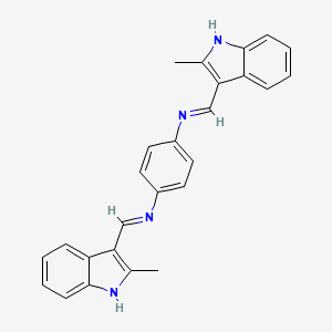 N,N'-bis[(E)-(2-methyl-1H-indol-3-yl)methylidene]benzene-1,4-diamine