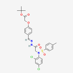 Tert-butyl 2-{4-[(E)-({2-[N-(2,4-dichlorophenyl)4-methylbenzenesulfonamido]acetamido}imino)methyl]phenoxy}acetate