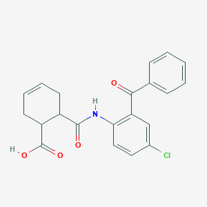 molecular formula C21H18ClNO4 B11533834 6-[(2-Benzoyl-4-chlorophenyl)carbamoyl]cyclohex-3-ene-1-carboxylic acid 