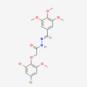 2-(2,4-dibromo-6-methoxyphenoxy)-N'-[(E)-(3,4,5-trimethoxyphenyl)methylidene]acetohydrazide