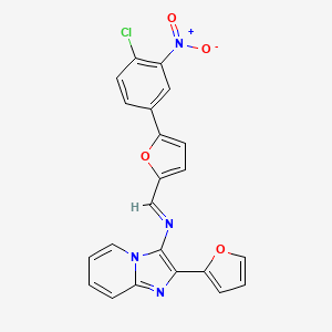 N-{(E)-[5-(4-chloro-3-nitrophenyl)furan-2-yl]methylidene}-2-(furan-2-yl)imidazo[1,2-a]pyridin-3-amine