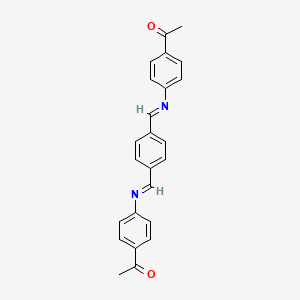 molecular formula C24H20N2O2 B11533896 Benzene, 1,4-bis(4-acetylphenyliminomethyl)- 