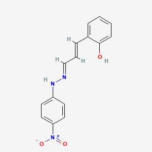 molecular formula C15H13N3O3 B11533904 2-{(1E,3E)-3-[2-(4-nitrophenyl)hydrazinylidene]prop-1-en-1-yl}phenol 