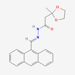 N'-[(E)-anthracen-9-ylmethylidene]-2-(2-methyl-1,3-dioxolan-2-yl)acetohydrazide