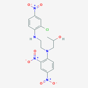 molecular formula C17H18ClN5O7 B11533925 1-({2-[(2-Chloro-4-nitrophenyl)amino]ethyl}(2,4-dinitrophenyl)amino)propan-2-OL 