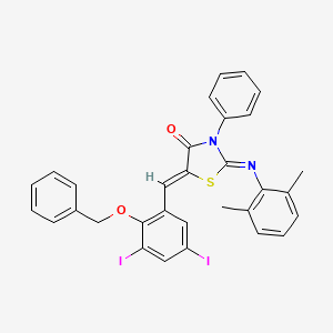 (2Z,5Z)-5-[2-(benzyloxy)-3,5-diiodobenzylidene]-2-[(2,6-dimethylphenyl)imino]-3-phenyl-1,3-thiazolidin-4-one