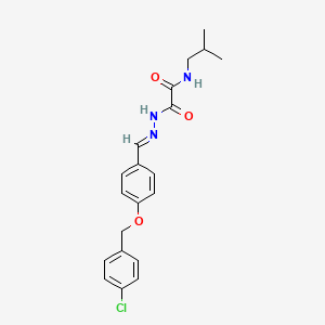 molecular formula C20H22ClN3O3 B11533929 2-[(2E)-2-{4-[(4-chlorobenzyl)oxy]benzylidene}hydrazinyl]-N-(2-methylpropyl)-2-oxoacetamide 