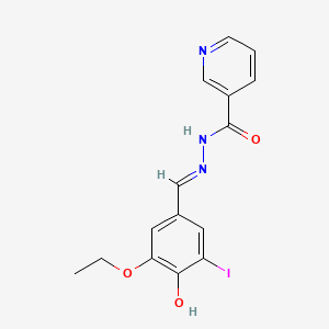 N'-[(E)-(3-ethoxy-4-hydroxy-5-iodophenyl)methylidene]pyridine-3-carbohydrazide