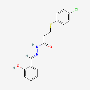 3-[(4-chlorophenyl)sulfanyl]-N'-[(E)-(2-hydroxyphenyl)methylidene]propanehydrazide