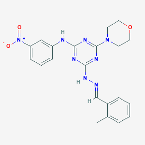 4-[(2E)-2-(2-methylbenzylidene)hydrazinyl]-6-(morpholin-4-yl)-N-(3-nitrophenyl)-1,3,5-triazin-2-amine