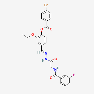 2-Ethoxy-4-[(E)-({2-[(3-fluorophenyl)formamido]acetamido}imino)methyl]phenyl 4-bromobenzoate