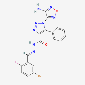 1-(4-amino-1,2,5-oxadiazol-3-yl)-N'-[(E)-(5-bromo-2-fluorophenyl)methylidene]-5-phenyl-1H-1,2,3-triazole-4-carbohydrazide