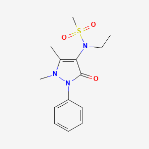 molecular formula C14H19N3O3S B11534102 N-(1,5-dimethyl-3-oxo-2-phenylpyrazol-4-yl)-N-ethylmethanesulfonamide 