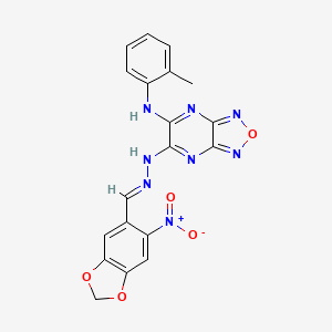 N-(2-methylphenyl)-6-{(2E)-2-[(6-nitro-1,3-benzodioxol-5-yl)methylidene]hydrazinyl}[1,2,5]oxadiazolo[3,4-b]pyrazin-5-amine