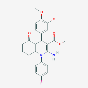 Methyl 2-amino-4-(3,4-dimethoxyphenyl)-1-(4-fluorophenyl)-5-oxo-1,4,5,6,7,8-hexahydroquinoline-3-carboxylate