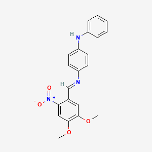 molecular formula C21H19N3O4 B11534147 N-[(E)-(4,5-dimethoxy-2-nitrophenyl)methylidene]-N'-phenylbenzene-1,4-diamine 