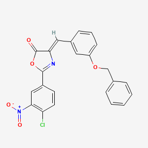 molecular formula C23H15ClN2O5 B11534150 (4Z)-4-[3-(benzyloxy)benzylidene]-2-(4-chloro-3-nitrophenyl)-1,3-oxazol-5(4H)-one 