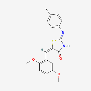 molecular formula C19H18N2O3S B11534169 (5E)-5-[(2,5-dimethoxyphenyl)methylidene]-2-(4-methylanilino)-1,3-thiazol-4-one 