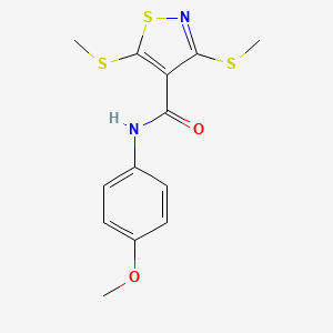 N-(4-methoxyphenyl)-3,5-bis(methylsulfanyl)-1,2-thiazole-4-carboxamide