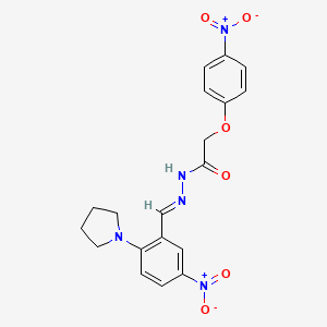 2-(4-nitrophenoxy)-N'-{(E)-[5-nitro-2-(pyrrolidin-1-yl)phenyl]methylidene}acetohydrazide