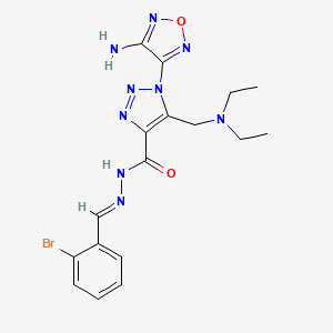 molecular formula C17H20BrN9O2 B11534242 1-(4-amino-1,2,5-oxadiazol-3-yl)-N'-[(E)-(2-bromophenyl)methylidene]-5-[(diethylamino)methyl]-1H-1,2,3-triazole-4-carbohydrazide 