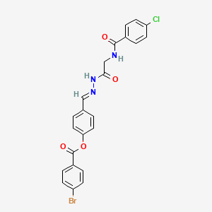 4-[(E)-({2-[(4-Chlorophenyl)formamido]acetamido}imino)methyl]phenyl 4-bromobenzoate