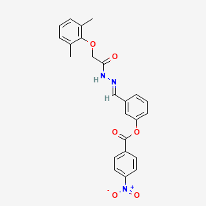 3-[(E)-{2-[(2,6-dimethylphenoxy)acetyl]hydrazinylidene}methyl]phenyl 4-nitrobenzoate