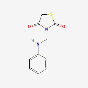 molecular formula C10H10N2O2S B11534279 3-[(Phenylamino)methyl]-1,3-thiazolidine-2,4-dione 