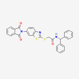 2-{[6-(1,3-dioxo-1,3-dihydro-2H-isoindol-2-yl)-1,3-benzothiazol-2-yl]sulfanyl}-N-(diphenylmethyl)acetamide