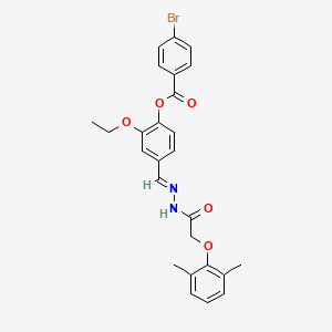 4-[(E)-{2-[(2,6-dimethylphenoxy)acetyl]hydrazinylidene}methyl]-2-ethoxyphenyl 4-bromobenzoate