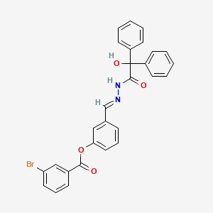 3-[(E)-{2-[hydroxy(diphenyl)acetyl]hydrazinylidene}methyl]phenyl 3-bromobenzoate