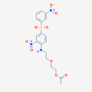 2-[2-({2-Nitro-4-[(3-nitrophenyl)sulfonyl]phenyl}amino)ethoxy]ethyl acetate