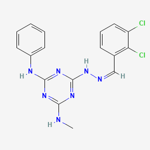 molecular formula C17H15Cl2N7 B11534330 6-[(2Z)-2-(2,3-dichlorobenzylidene)hydrazinyl]-N-methyl-N'-phenyl-1,3,5-triazine-2,4-diamine 