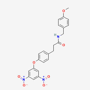 3-[4-(3,5-dinitrophenoxy)phenyl]-N-[(4-methoxyphenyl)methyl]propanamide