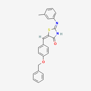 (5E)-2-(3-methylanilino)-5-[(4-phenylmethoxyphenyl)methylidene]-1,3-thiazol-4-one