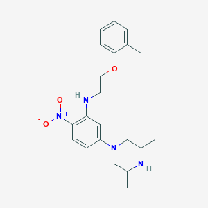 5-(3,5-dimethylpiperazin-1-yl)-N-[2-(2-methylphenoxy)ethyl]-2-nitroaniline