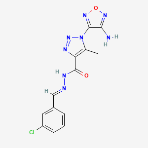 molecular formula C13H11ClN8O2 B11534355 1-(4-amino-1,2,5-oxadiazol-3-yl)-N'-[(E)-(3-chlorophenyl)methylidene]-5-methyl-1H-1,2,3-triazole-4-carbohydrazide 