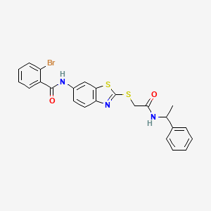 2-bromo-N-[2-({2-oxo-2-[(1-phenylethyl)amino]ethyl}sulfanyl)-1,3-benzothiazol-6-yl]benzamide