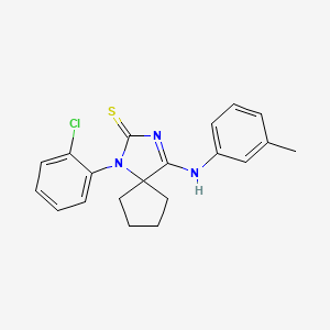 (4Z)-1-(2-chlorophenyl)-4-[(3-methylphenyl)imino]-1,3-diazaspiro[4.4]nonane-2-thione