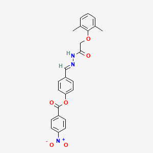 4-[(E)-{2-[(2,6-dimethylphenoxy)acetyl]hydrazinylidene}methyl]phenyl 4-nitrobenzoate