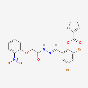 2,4-dibromo-6-[(E)-{2-[(2-nitrophenoxy)acetyl]hydrazinylidene}methyl]phenyl furan-2-carboxylate