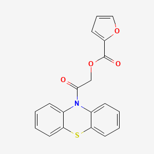 molecular formula C19H13NO4S B11534383 2-oxo-2-(10H-phenothiazin-10-yl)ethyl furan-2-carboxylate 