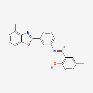 4-methyl-2-[(E)-{[3-(4-methyl-1,3-benzoxazol-2-yl)phenyl]imino}methyl]phenol