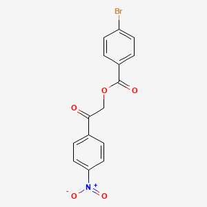 molecular formula C15H10BrNO5 B11534456 2-(4-Nitrophenyl)-2-oxoethyl 4-bromobenzoate 