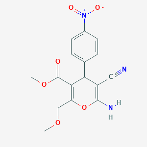 methyl 6-amino-5-cyano-2-(methoxymethyl)-4-(4-nitrophenyl)-4H-pyran-3-carboxylate